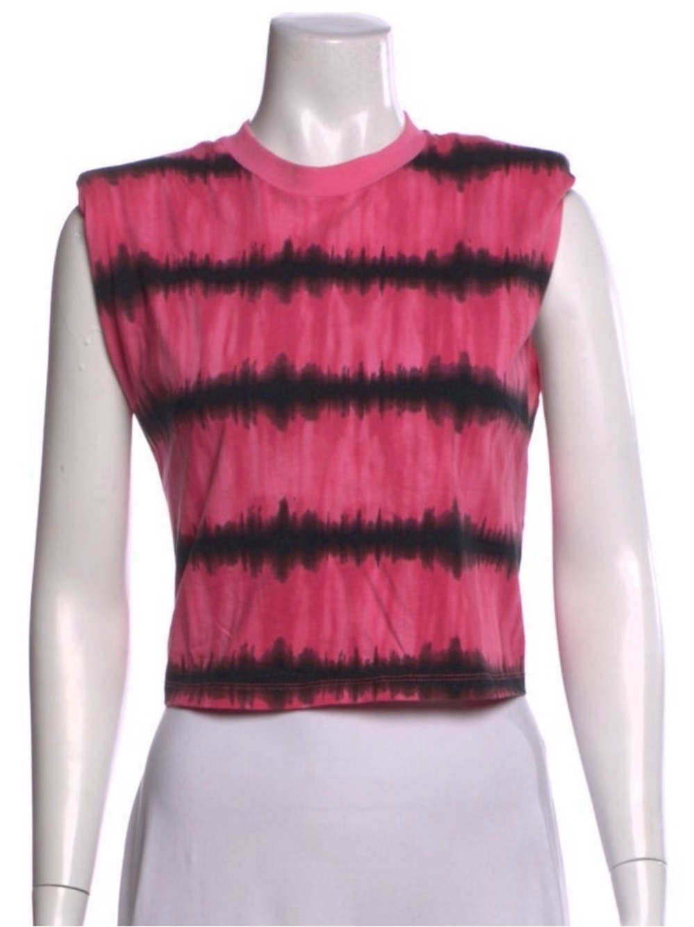 Alice + Olivia Pink and Black Tie-Dye Cropped Top